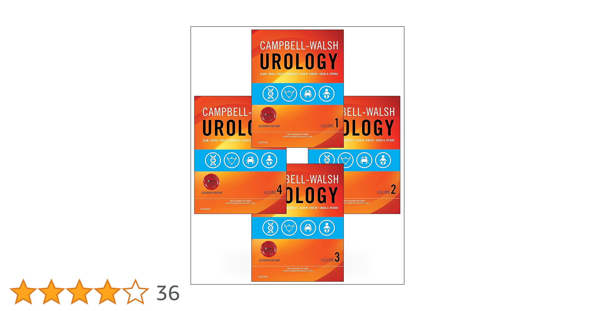 CAMPBELL-WALSH UROLOGY 全4巻 第11版 Amazon | Campbell-Walsh Urology: 4-Volume Set, 11e | Wein MD